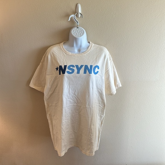 Comfort Wash Your Favorite Boy Band NSYNC Graphic Tee Ivory Size Large - Picture 4 of 11